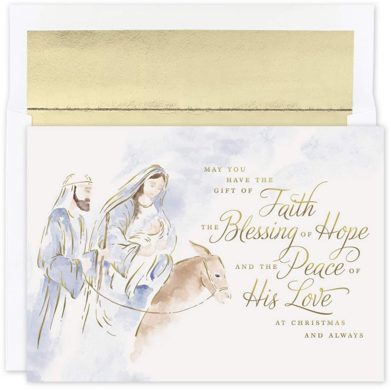 JAM Paper Blessings of Hope Christmas Card &#x26; Envelopes Set, 18ct.